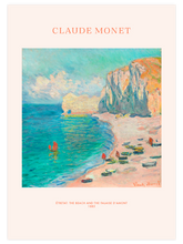 Monet Etretat'taki Amond Plajı Ve Falezi - Art Print